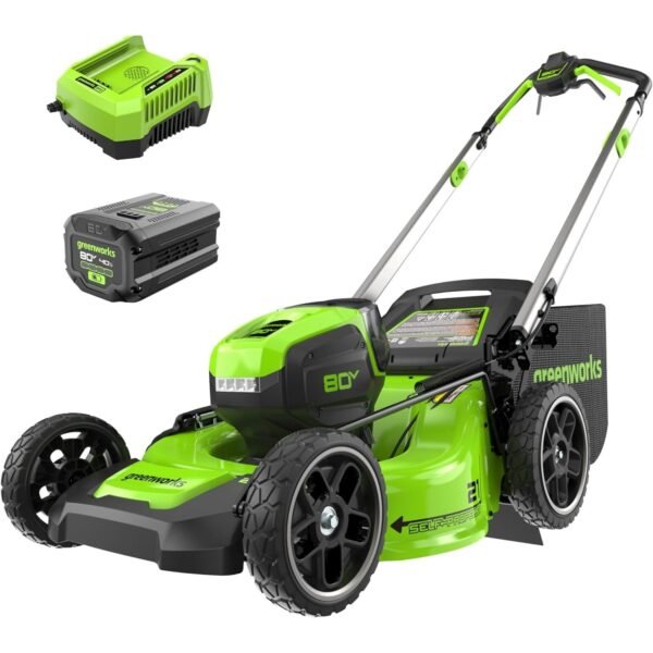 RENEWED 80V 21" Cordless Battery 4-in-1 Self-Propelled Lawn Mower w/ 4.0Ah Battery & Charger