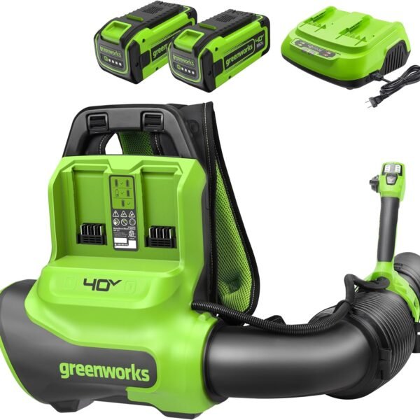 40V 710 CFM Cordless Battery Dual Port Backpack Blower w/ (2) 8.0Ah Battery & Charger
