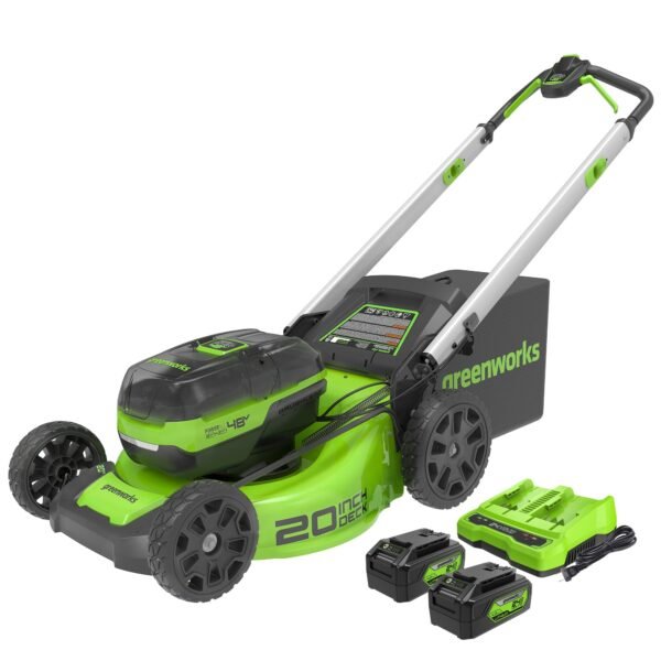 48V (24V x 2) 20" Cordless Battery Push Mower w/ (2) 4.0Ah USB Batteries & Charger