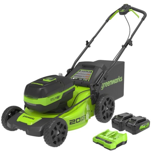 Pro 48V (24V x 2) 20" Cordless Battery Push Mower w/ (2) 4.0Ah USB Batteries & Charger