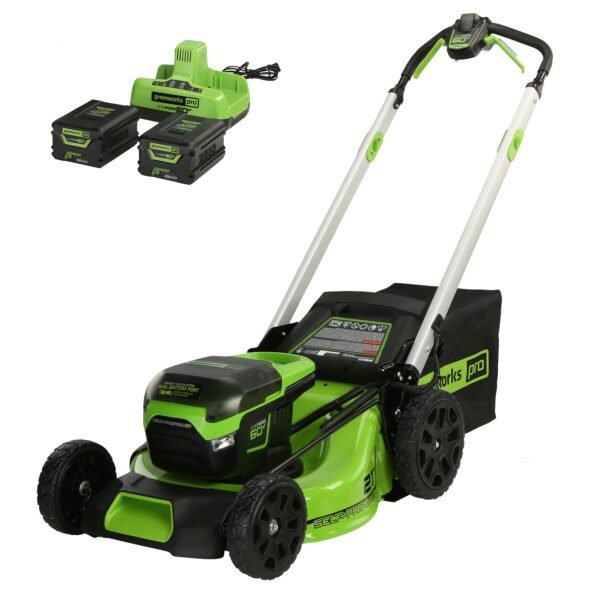 RENEWED 60V 21" Cordless Battery Self-Propelled Lawn Mower w/ Two (2) 4.0Ah Batteries & Dual Port Charger