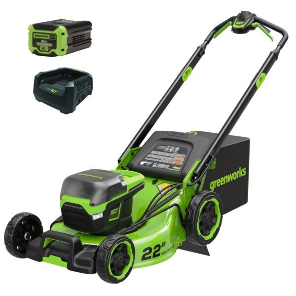 RENEWED 60V 22" Cordless Battery Self-Propelled Lawn Mower w/ 8.0Ah Battery & 6A Charger