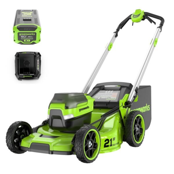 RENEWED 60V 21" Cordless Battery Dual Blade Self-Propelled Mower w/ (1) 8Ah battery and 6A Charger